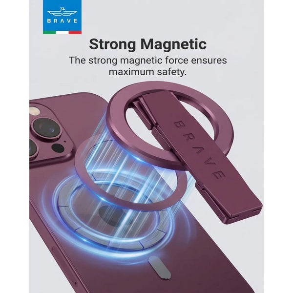 Brave Grip 3-in-1 Magnetic Phone Grip and 360° Kickstand Burgundy BG-01BR Qatar
