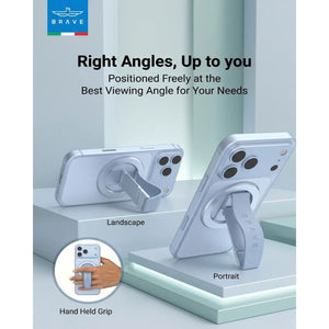 Brave Grip 3-in-1 Magnetic Phone Grip and 360° Kickstand Light Blue BG-01LB Qatar