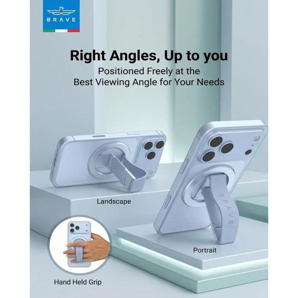 Brave Grip 3-in-1 Magnetic Phone Grip and 360° Kickstand Light Blue BG-01LB Qatar