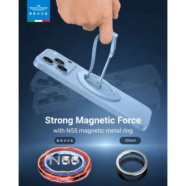 Brave Grip 3-in-1 Magnetic Phone Grip and 360° Kickstand Light Blue BG-01LB Qatar