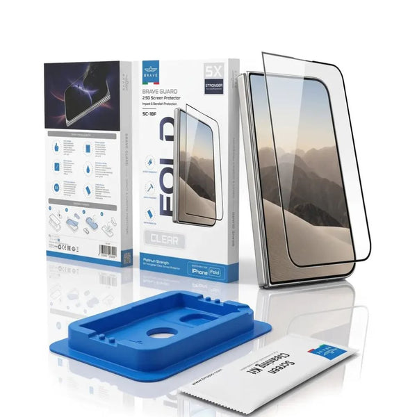 BRAVE GUARD Clear Tempered Glass Screen Protector for iPhone Duo with 9H hardness and HD display clarity in Qatar