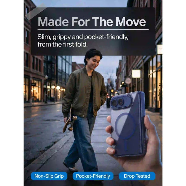 BRAVE GUARD Blue Magnetic Protective Case for iPhone Duo with MagSafe compatibility and 15ft drop protection in Qatar