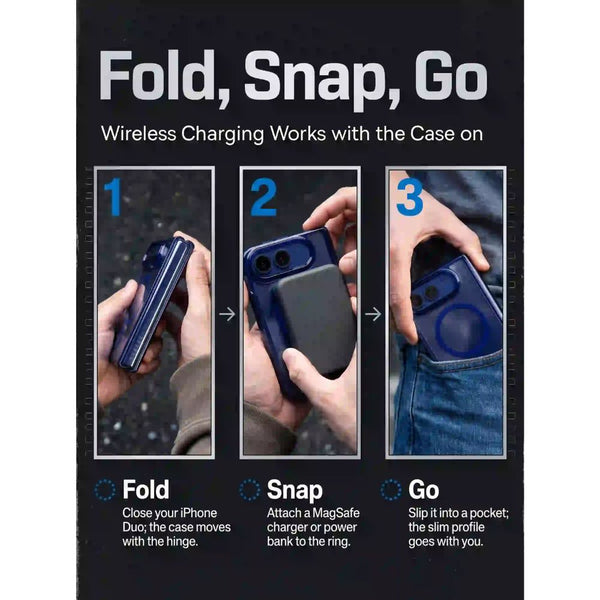 BRAVE GUARD Blue Magnetic Protective Case for iPhone Duo with MagSafe compatibility and 15ft drop protection in Qatar