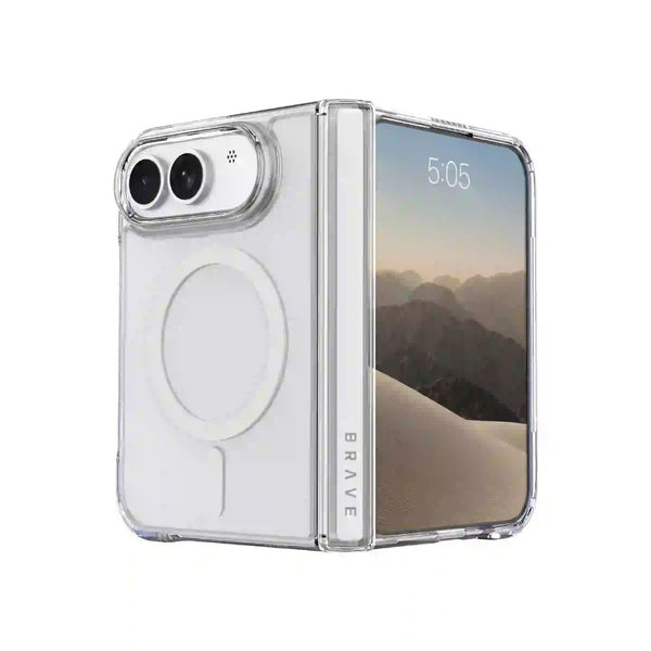 BRAVE GUARD Clear Magnetic Protective Case for iPhone Duo with MagSafe compatibility and 15ft drop protection in Qatar