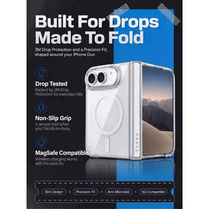 BRAVE GUARD Clear Magnetic Protective Case for iPhone Duo with MagSafe compatibility and 15ft drop protection in Qatar
