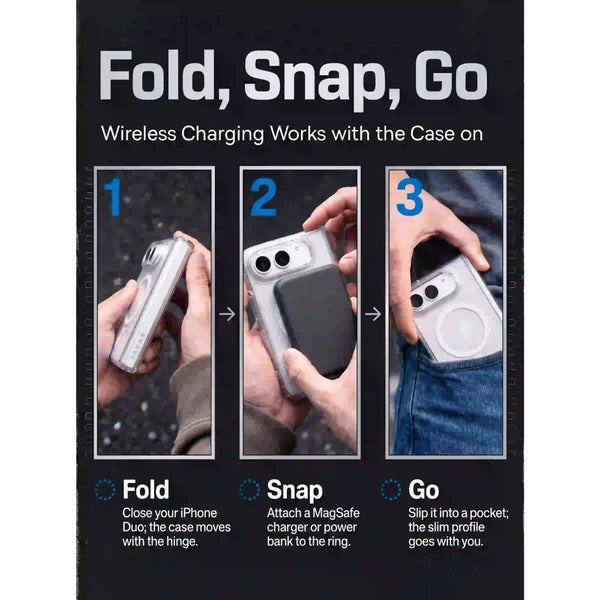 BRAVE GUARD Clear Magnetic Protective Case for iPhone Duo with MagSafe compatibility and 15ft drop protection in Qatar