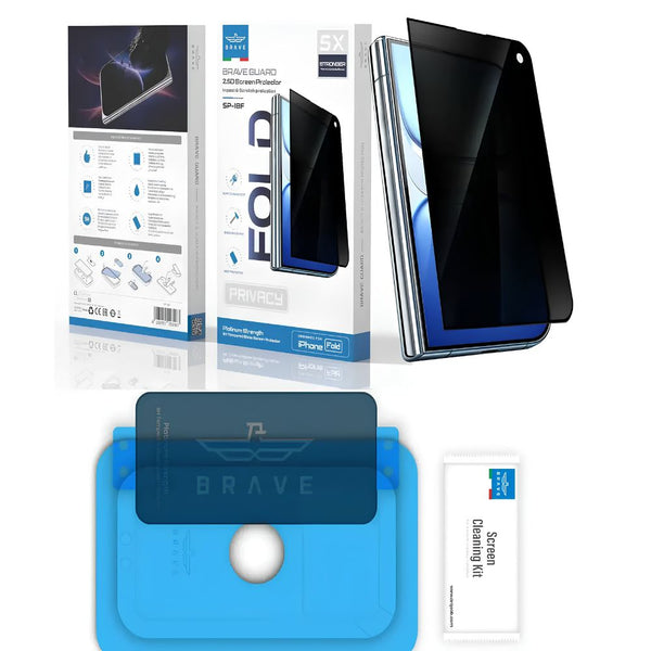 BRAVE GUARD Privacy Tempered Glass Screen Protector for iPhone Duo with 9H hardness and 160-degree privacy filter in Qatar