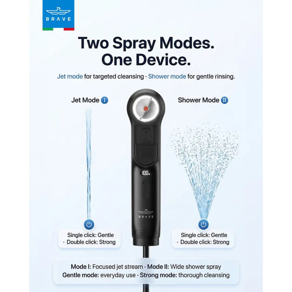 BRAVE Portable Electric Bidet Personal Hygiene Sprayer BEB-01 Black USB-C Rechargeable IPX6 Qatar