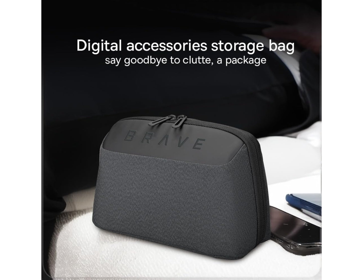Brave Tech Pouch Organizer BTP-02 water-repellent, portable large tech organizer for travel available in Qatar