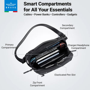 BRAVE Tech Pouch Organizer BTP-05 Black shockproof travel electronics organizer Qatar