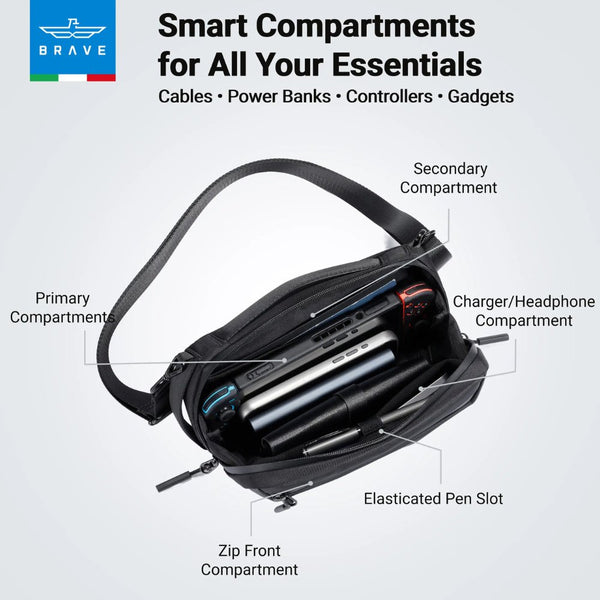 BRAVE Tech Pouch Organizer BTP-05 Black shockproof travel electronics organizer Qatar