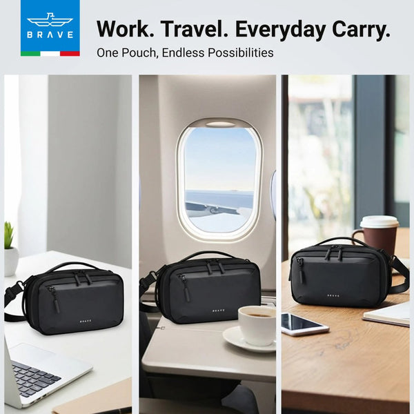 BRAVE Tech Pouch Organizer BTP-05 Black shockproof travel electronics organizer Qatar