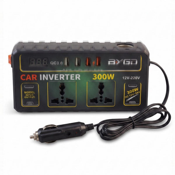 BYGD 8982Max 300W DC to AC car power inverter with dual PD, QC3.0 USB ports and AC output Qatar