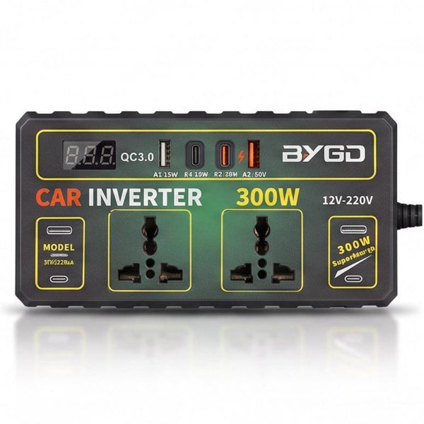 BYGD 8982Max 300W DC to AC car power inverter with dual PD, QC3.0 USB ports and AC output Qatar