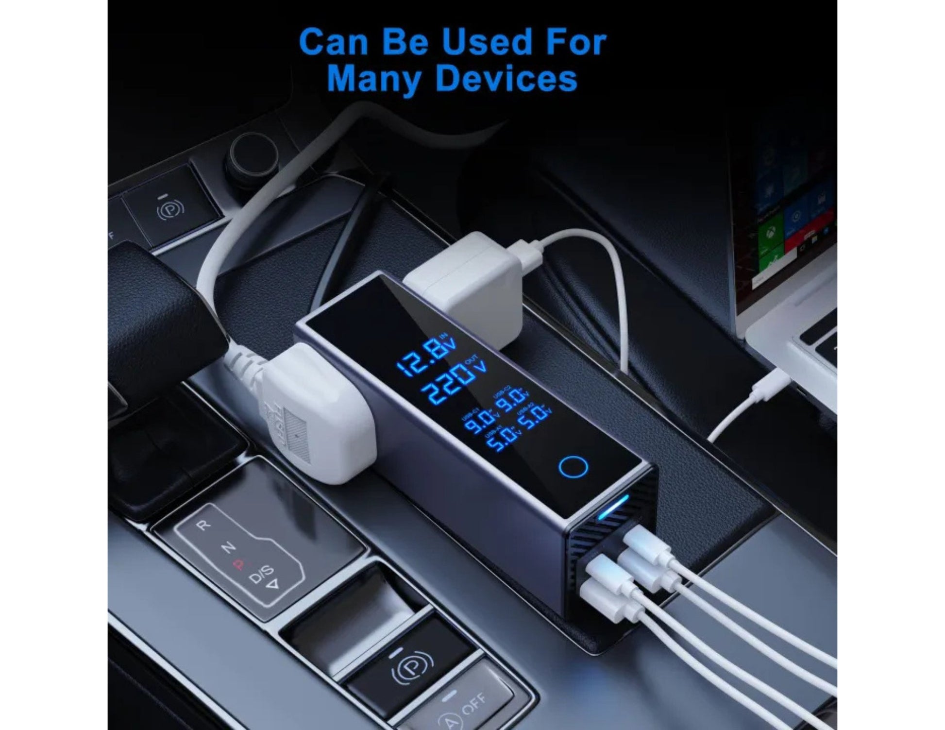 Car Power Inverter Seven-Ports 300W Model 7732 USB-C QC3.0 PD Qatar