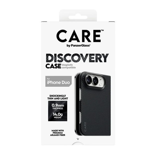 CARE by PanzerGlass Discovery Case Black and Grey with MagSafe for iPhone Duo, slim aramid fiber shock protection Qatar