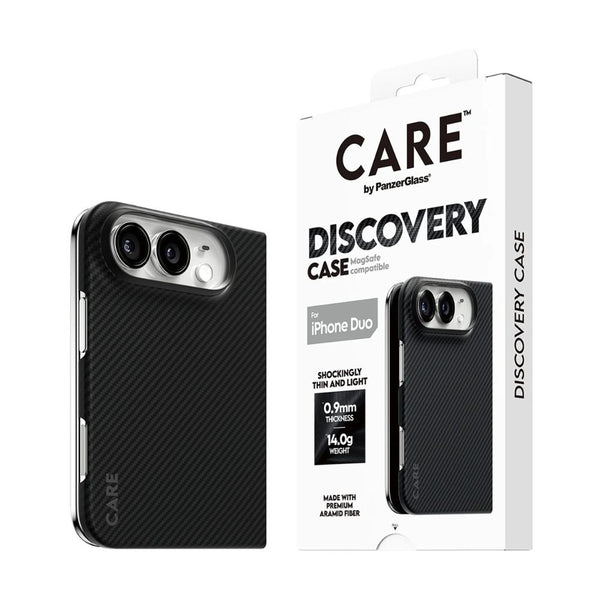 CARE by PanzerGlass Discovery Case Black and Grey with MagSafe for iPhone Duo, slim aramid fiber shock protection Qatar