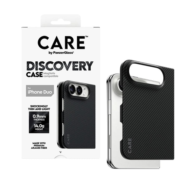 CARE by PanzerGlass Discovery Case Black and Grey with MagSafe for iPhone Duo, slim aramid fiber shock protection Qatar