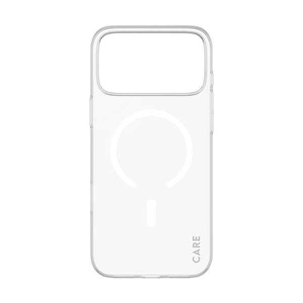 CARE by PanzerGlass SL1M transparent MagSafe case for iPhone 18 Pro Max with ultra-slim 1mm design and anti-yellowing protection in Qatar
