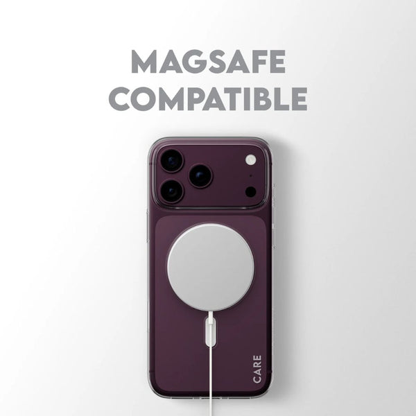 CARE by PanzerGlass SL1M transparent MagSafe case for iPhone 18 Pro Max with ultra-slim 1mm design and anti-yellowing protection in Qatar