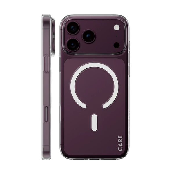 CARE by PanzerGlass SL1M transparent MagSafe case for iPhone 18 Pro Max with ultra-slim 1mm design and anti-yellowing protection in Qatar
