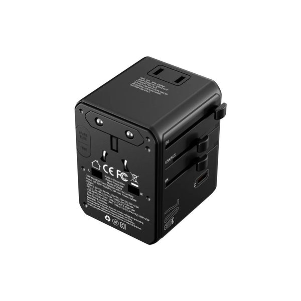 Choetech PD5064 70W 8-in-1 universal travel charger with 3 USB-C 2 USB-A and 3 AC outlets Black Qatar