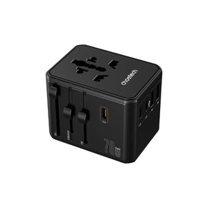 Choetech PD5064 70W 8-in-1 universal travel charger with 3 USB-C 2 USB-A and 3 AC outlets Black Qatar