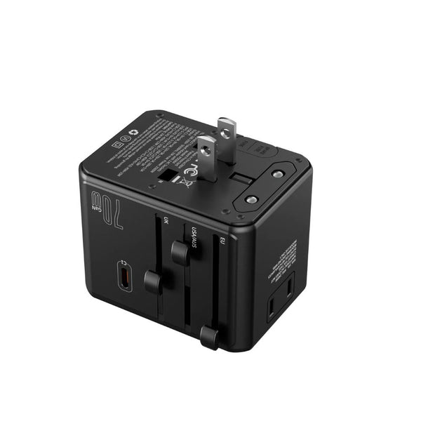 Choetech PD5064 70W 8-in-1 universal travel charger with 3 USB-C 2 USB-A and 3 AC outlets Black Qatar