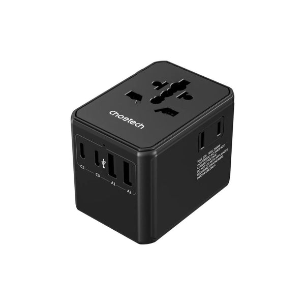 Choetech PD5064 70W 8-in-1 universal travel charger with 3 USB-C 2 USB-A and 3 AC outlets Black Qatar