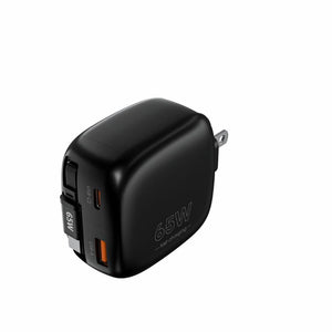 Choetech PD6123 65W GaN wall charger with retractable USB-C cable and USB-C USB-A ports Qatar