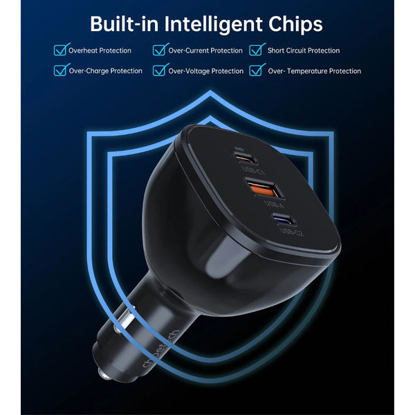 Choetech TC0024 165W car charger with 140W PD3.1 USB-C and 3 ports Black Qatar
