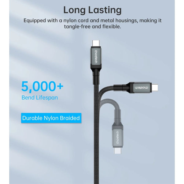 Choetech XCC-1040 240W USB4 Gen3 USB-C cable with 40Gbps data and 8K@60Hz video Black Qatar