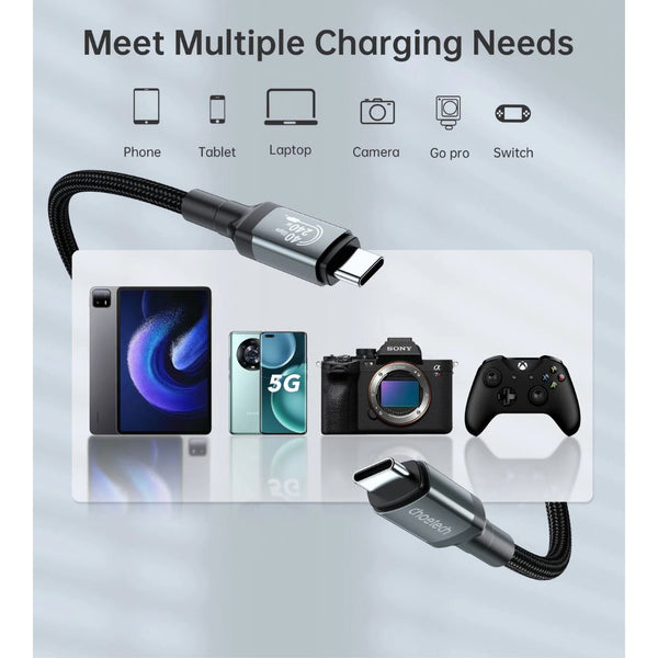 Choetech XCC-1040 240W USB4 Gen3 USB-C cable with 40Gbps data and 8K@60Hz video Black Qatar