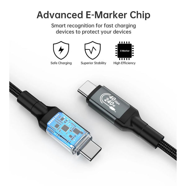 Choetech XCC-1040 240W USB4 Gen3 USB-C cable with 40Gbps data and 8K@60Hz video Black Qatar