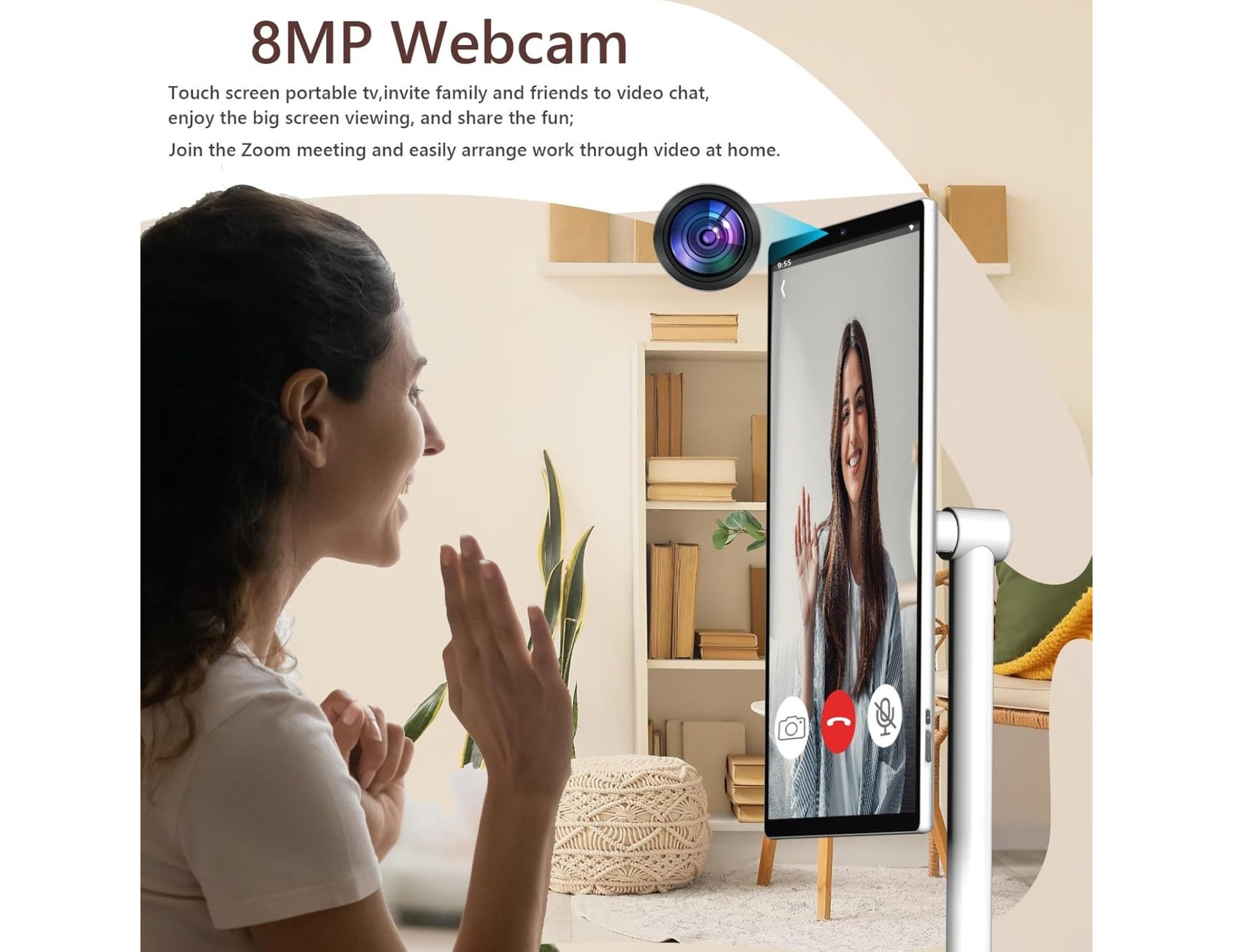 D01 Stand by Me 21.5 inch Android smart TV with touch screen and camera on wheeled stand available in Qatar