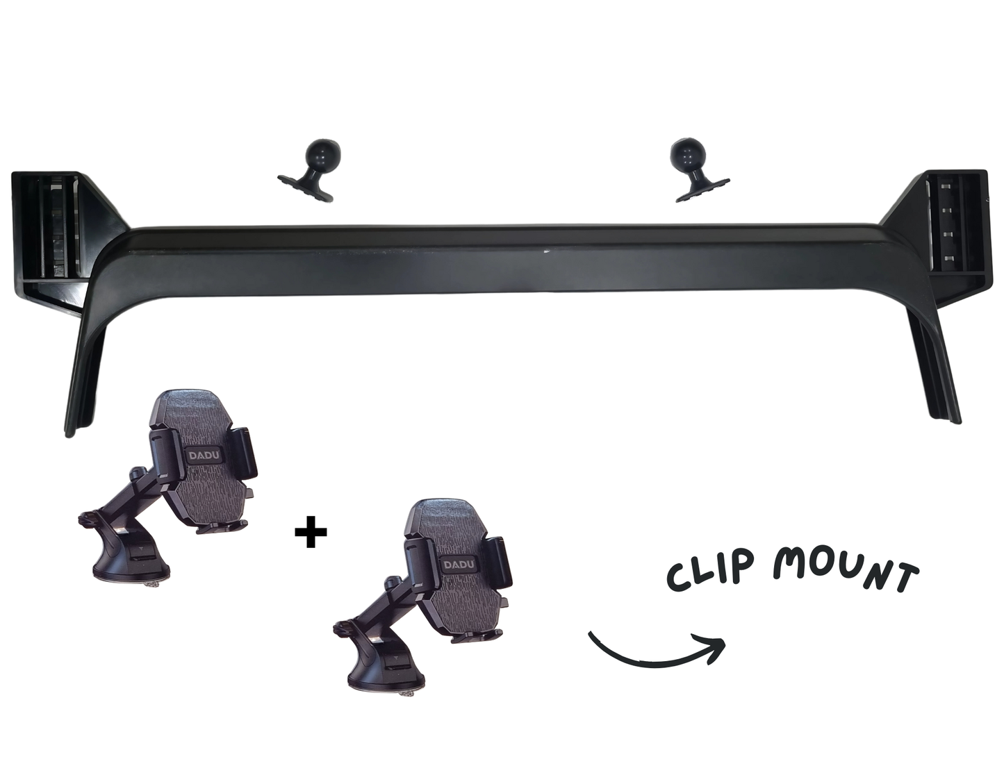 Dadu Clip Mount Mobile Phone Holder integrated with the display holder setup.