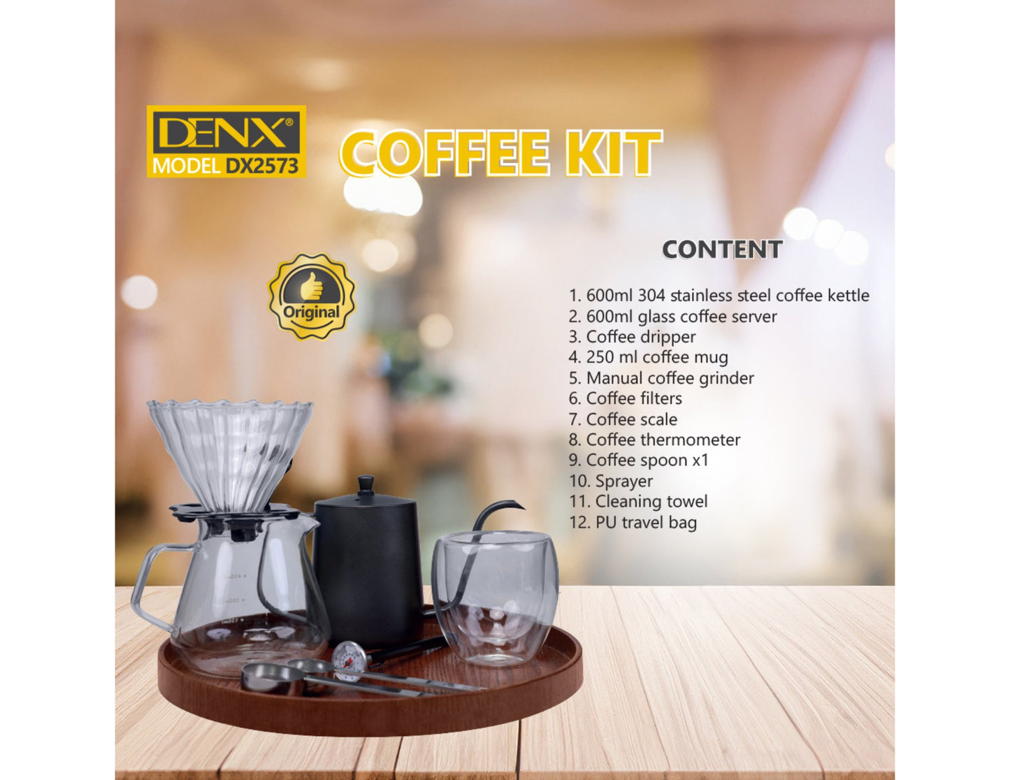 DENX V60 12-in-1 Portable Coffee Kit DX2573 Set Qatar