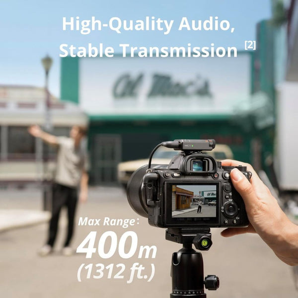 DJI Mic Mini wireless microphone kit with two transmitters, one receiver, and charging case for content creation in Qatar