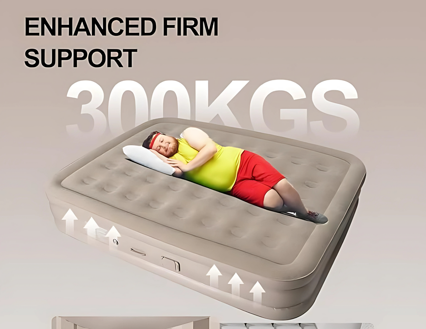 40-hole air mattress structure of the Double Automatic Inflatable Bed for support.