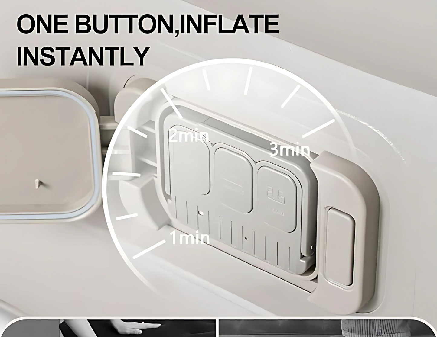 Built-in 4000mAh lithium battery powering the Double Automatic Inflatable Bed.