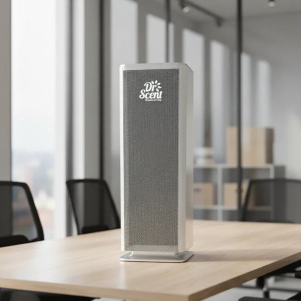 Dr Scent Air Purifier Silver Smart Air Cleaner with Auto Mode and Air Quality Monitoring Qatar