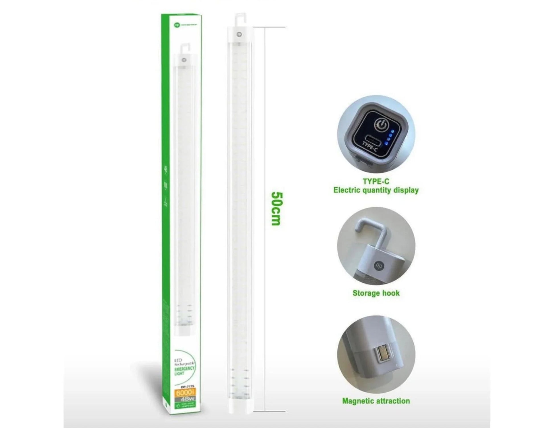 Duration Power 48W rechargeable LED emergency light DP-7175 with 6000mAh battery and soft lampshade for Qatar