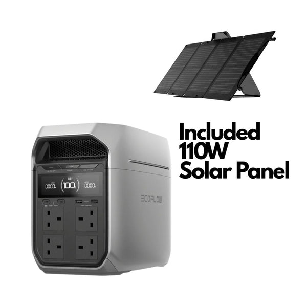 EcoFlow DELTA 3 Plus 1024Wh 1800W portable power station with 110W solar panel for home backup camping and off-grid power Qatar