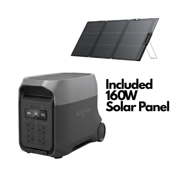 EcoFlow DELTA 3 Ultra 3072Wh portable power station with 160W bifacial solar panel for home backup and off-grid power Qatar