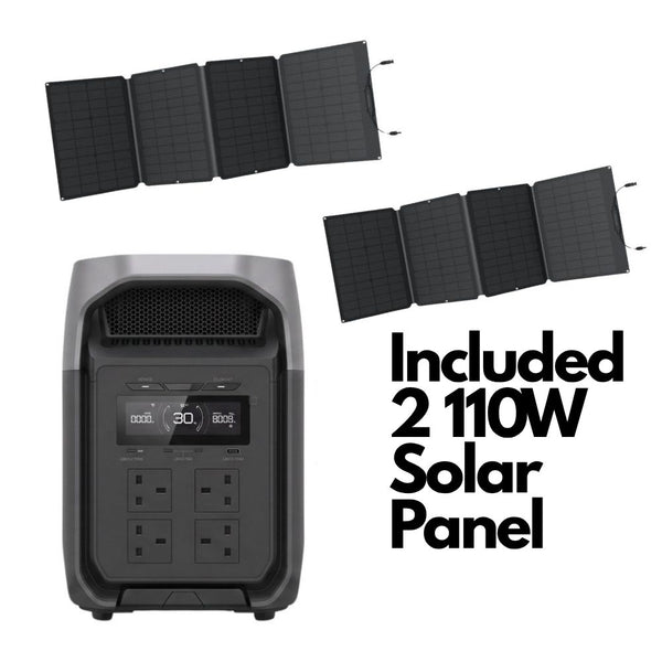 EcoFlow DELTA 3 Ultra 3072Wh portable power station with two 110W solar panels Qatar