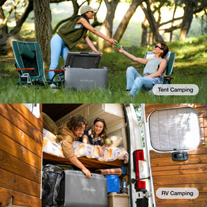 EcoFlow GLACIER Classic 45L portable dual-zone fridge freezer with 298Wh battery for camping and travel Qatar