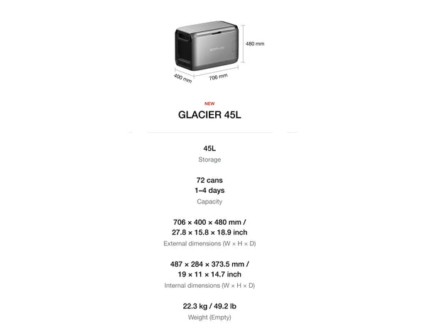 EcoFlow GLACIER Classic portable fridge freezer 45L