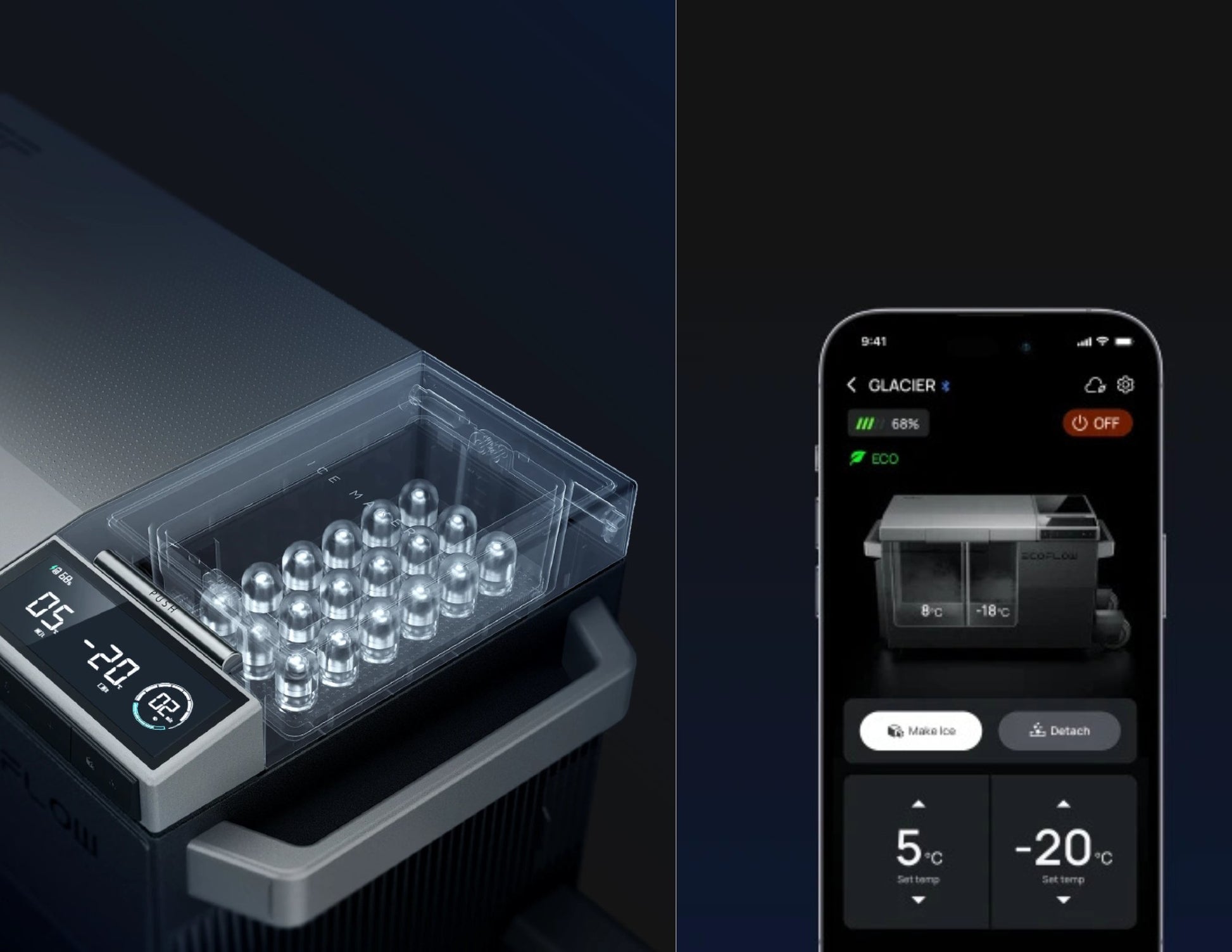 EcoFlow Glacier 38L portable compressor fridge with ice maker Qatar