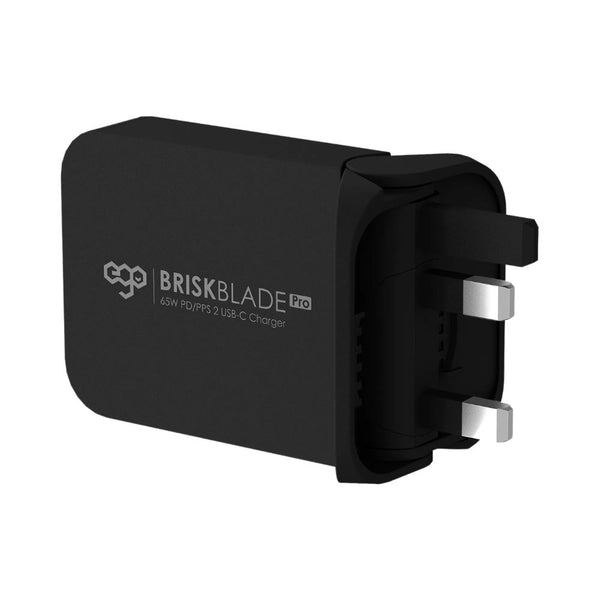 EGO Brisk Blade Pro 65W GaN charger with folding UK plug and 8-fold protection Black Qatar