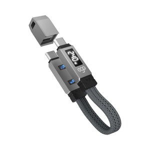 EGO CHARGEKEY 240W USB4 Type-C to C 40Gbps 6cm magnetic cable in Grey with keychain Qatar